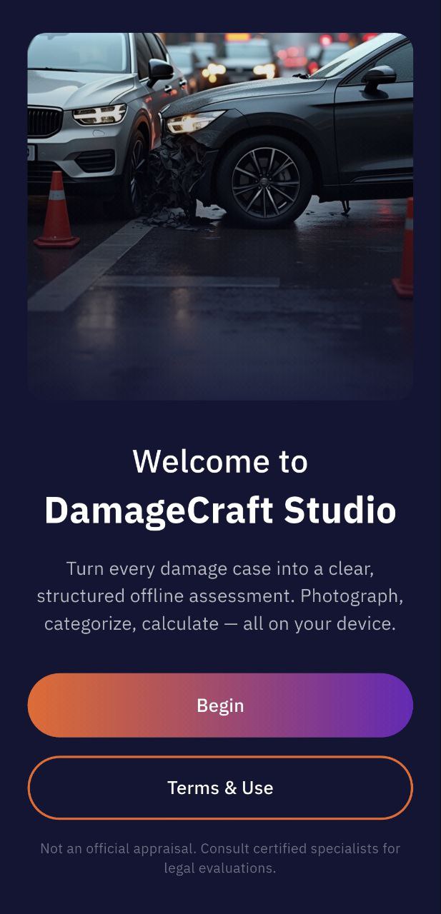 DamageCraft Studio App